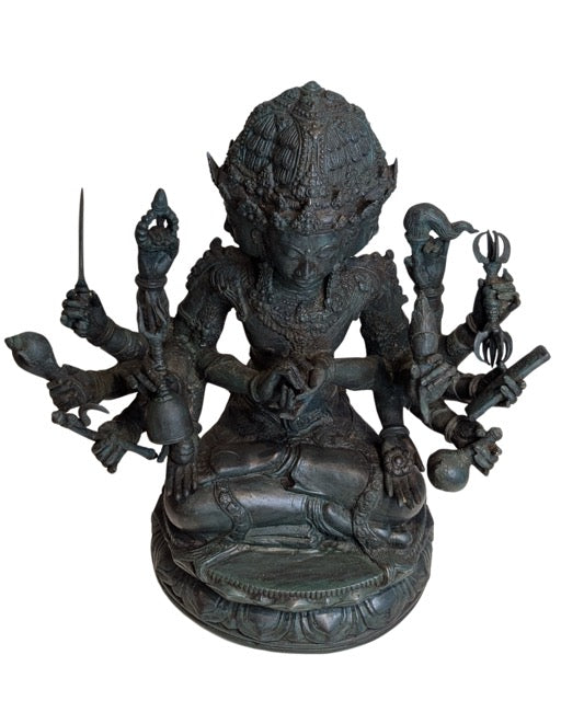Bronzen Brahma beeld met meerdere gezichten