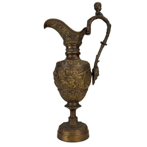 19e Eeuwse Stijl Bronzen Bacchus Ewer met Putti – Klassieke Europese Sierkan