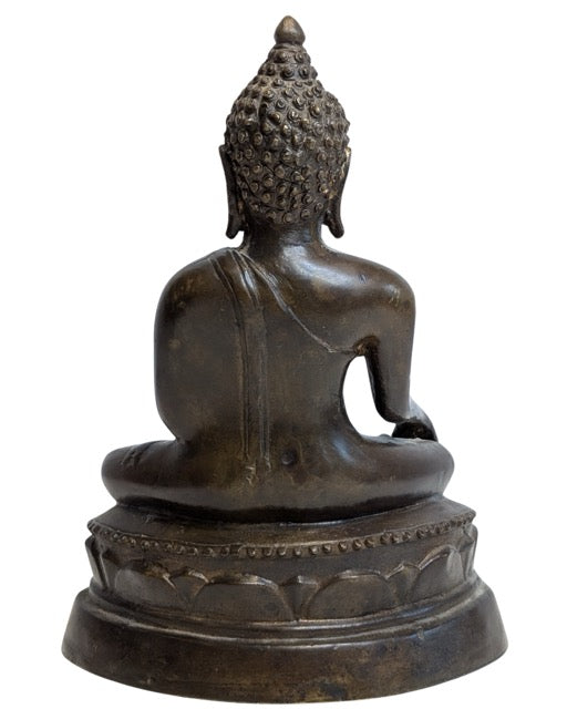 Bronzen boeddhabeeld in Bhumisparsha mudra antiek