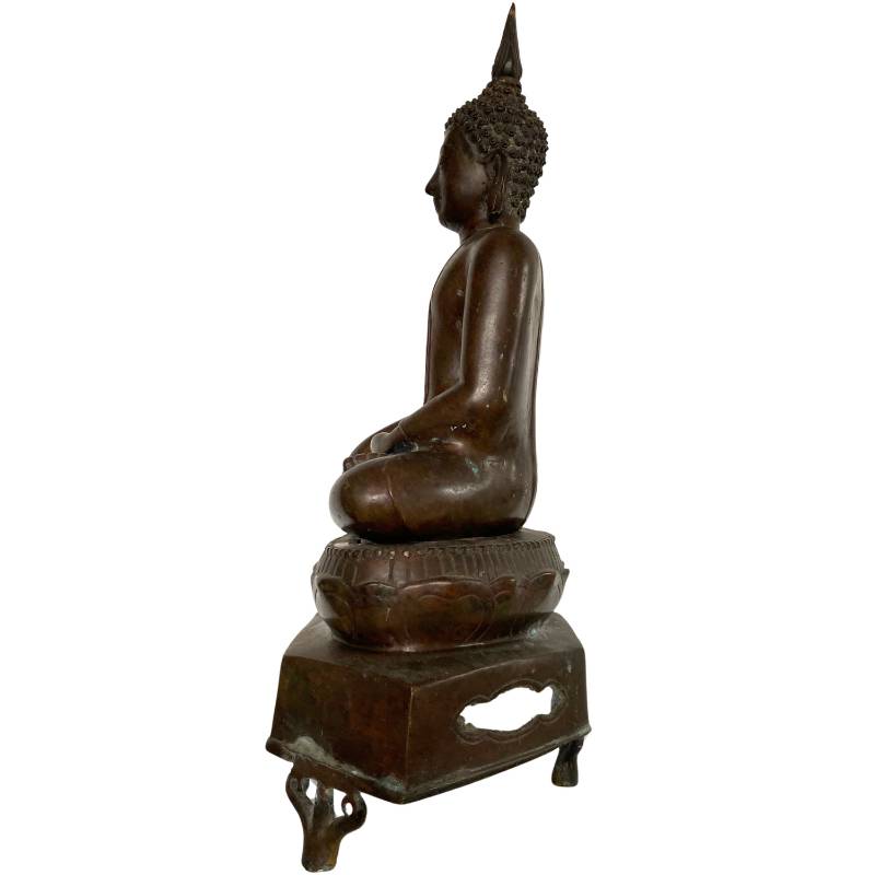 Bronzen boeddhabeeld bhumisparsha Thailand tempelstijl