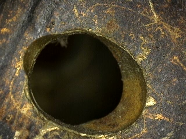 Bronzen Boeddhahoofd met doorleefde patina