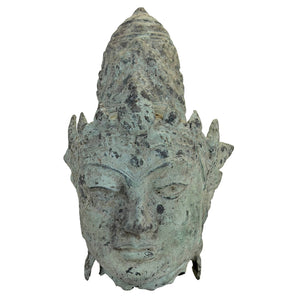 Bronzen Hoofd van Vishnu Java, Majapahit-traditie, mogelijk 14e–16e eeuw