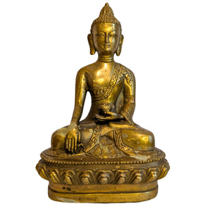Bronzen Medicijn Boeddha - Bhaisajyaguru Nepal - 16cm