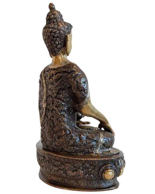 Oud Nepalese Shakyamuni Boeddhabeeld met warme patina