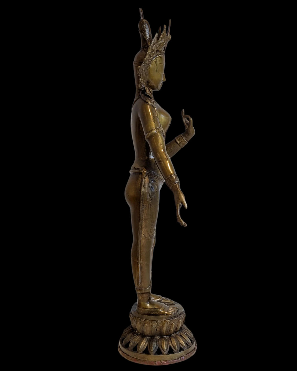 bronzen Tara sculptuur groot formaat boeddhistische decoratie kunstobject