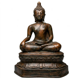 Groot Bronzen Thaise Buddha – Bhumisparsha Mudra – Ayutthaya Stijl – 40 cm (8 kg)