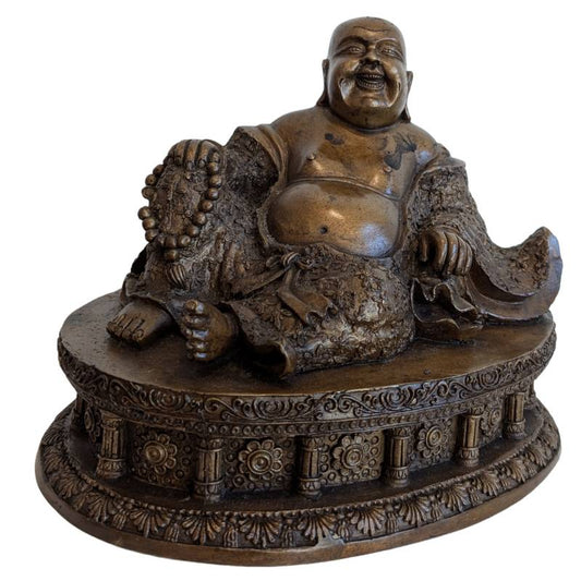 Chinees bronzen Budai beeld in liggende houding