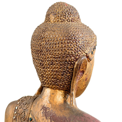 Detail van de achterzijde van het gewaad met glasinleg