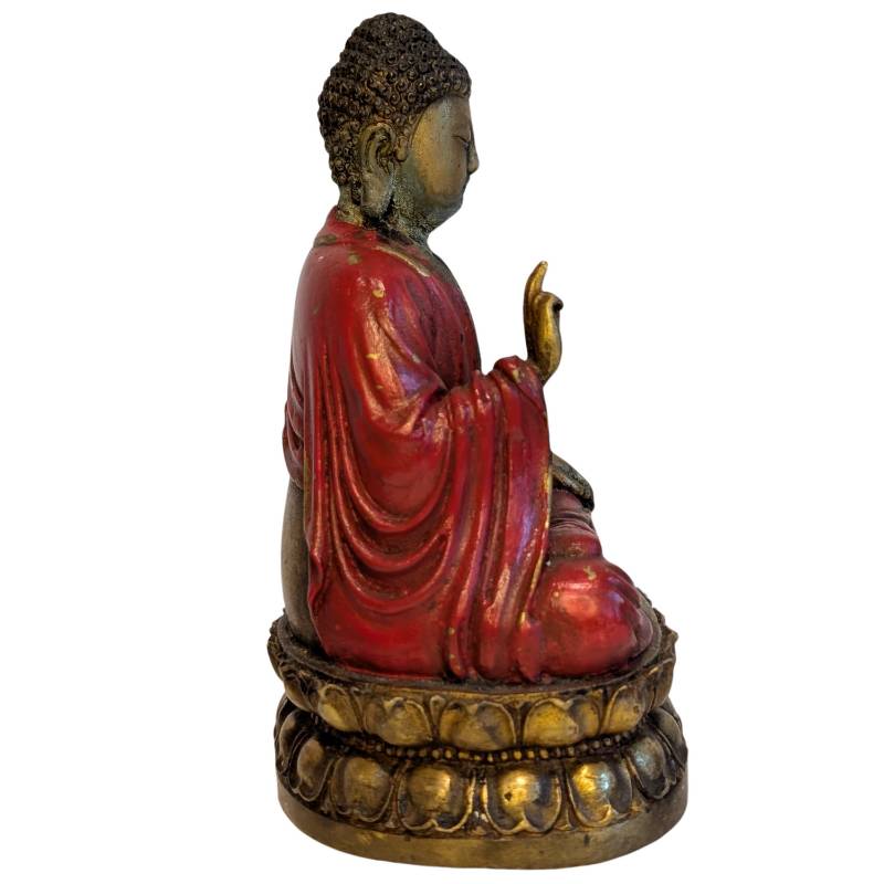 Chinees-boeddhistisch bronzen Boeddhabeeld in abhaya mudra