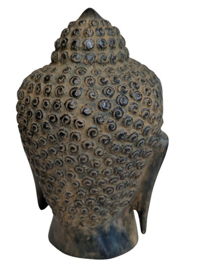 Chinees bronzen boeddhahoofd met klassieke boeddhistische vorm