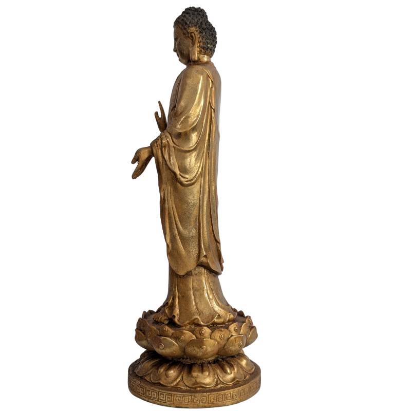 Chinees devotioneel Boeddhabeeld in verguld brons