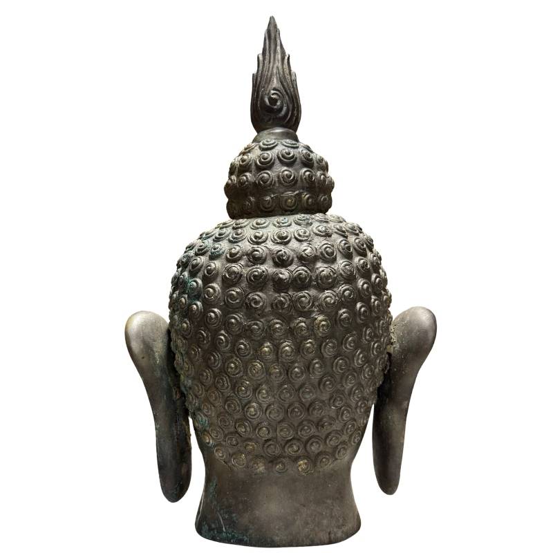 Chinese boeddhistische hoofdsculptuur in brons uit de 20e eeuw