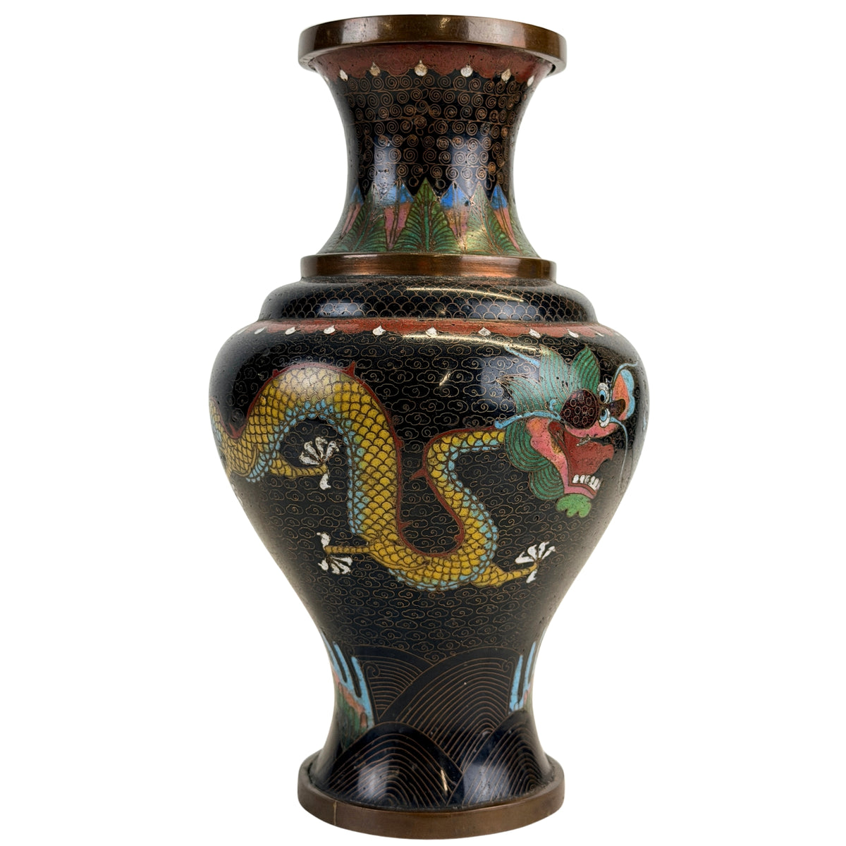 Chinese Qing-stijl cloisonné vazen met polychroom emaille – paar