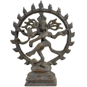 Compact Bronzen Shiva Nataraja Beeld – Indiaas Altaarbeeldje – 14,5 cm