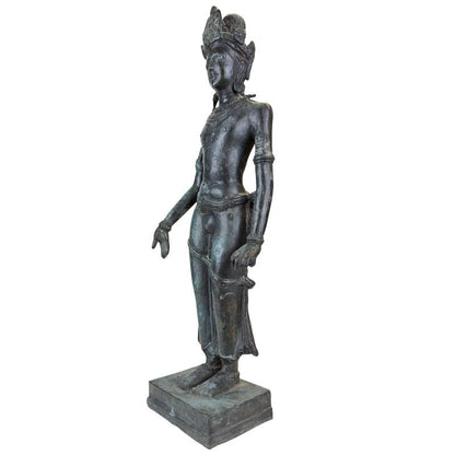 decoratief bronzen beeld aziatische sculptuur met patina