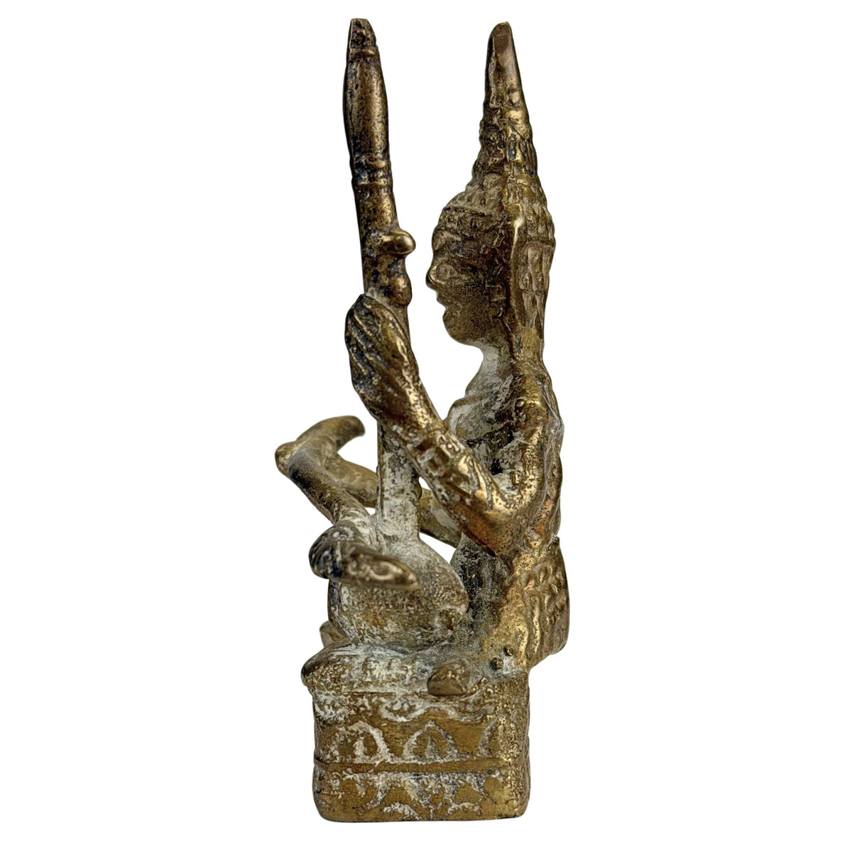 Decoratieve Thaise bronzen muzikantenfiguur voor Aziatisch interieur