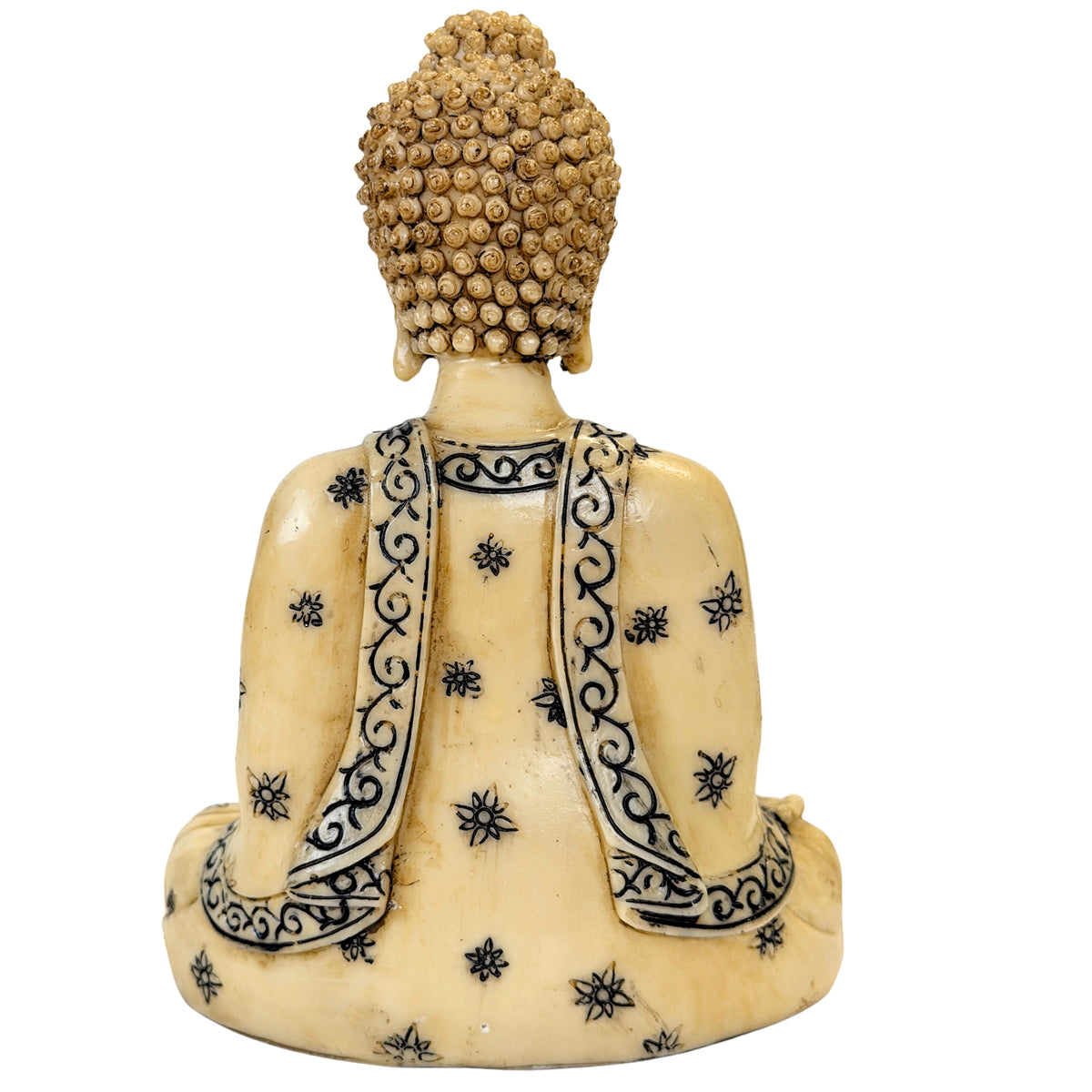 Detail van hoofd en gelaat van decoratieve resin Boeddha SKU 776
