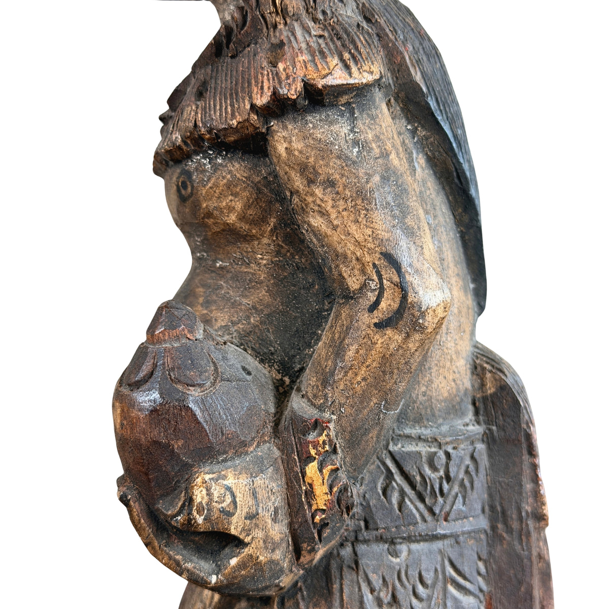 Detail van het vat in de hand