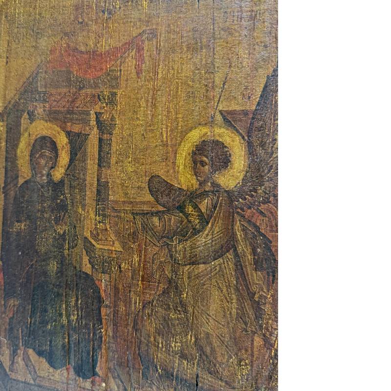 Aartsengel Gabriël en Maagd Maria Byzantijnse stijl eigeeltempera op hout