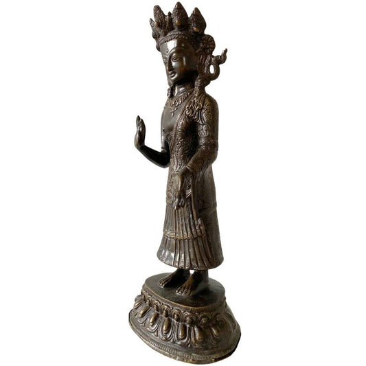 Dipankara boeddha bronzen beeld
