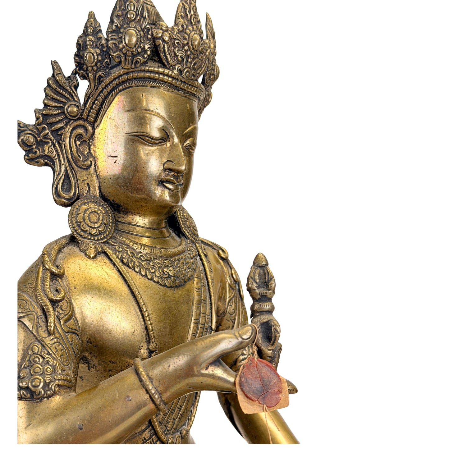 Dorje Sempa met rituele vajra en ghanta in verguld brons