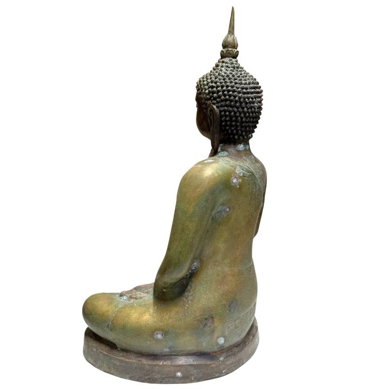 Early Ming Chinese bronze Buddha with natural patina