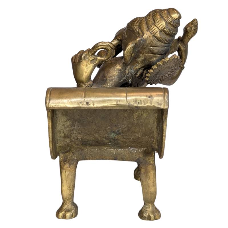 Handgemaakt religieus Ganesha beeld in antiek brons