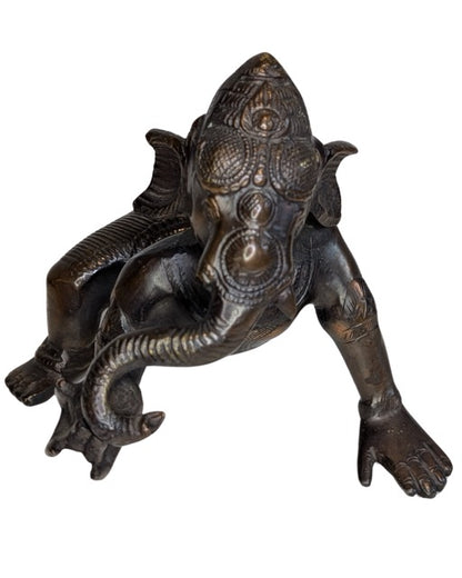 Zwaar bronzen Ganesha beeld uit India