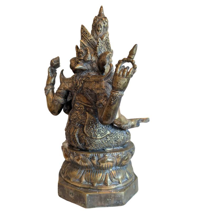 Bronzen Ganesha-beeld met Boeddha in de kroon