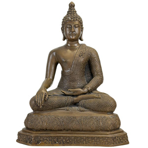 Monumentale bronzen Shakyamuni Boeddha — Rattanakosin Revival-stijl (37 cm)