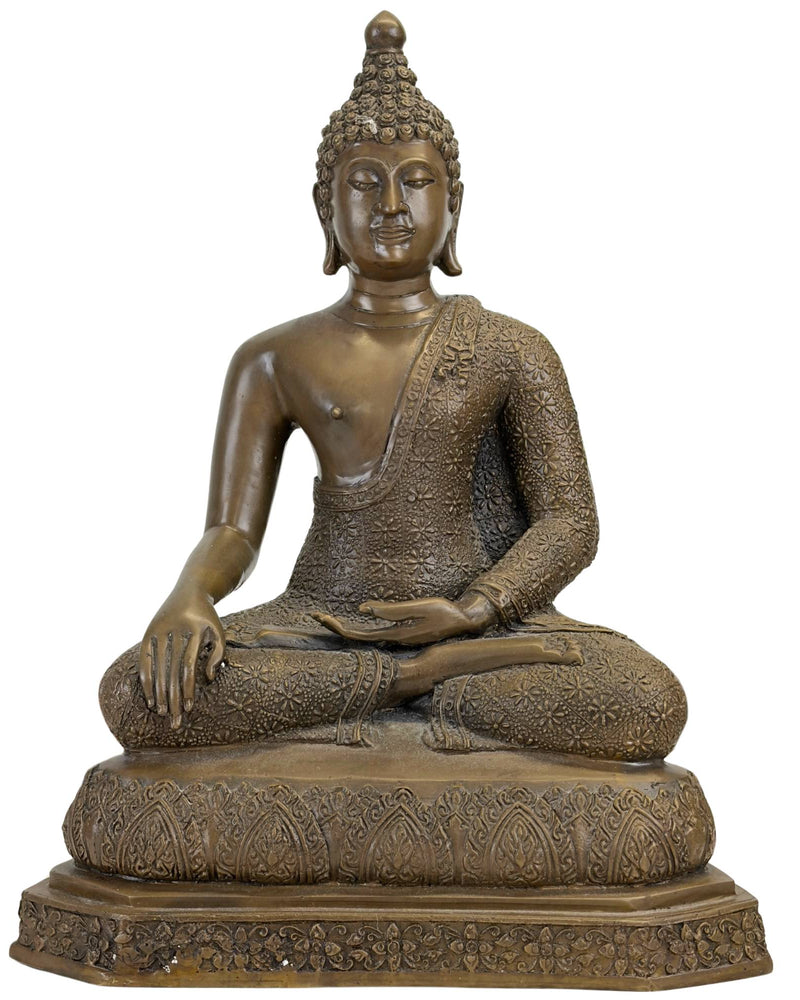 Monumentale bronzen Shakyamuni Boeddha — Rattanakosin Revival-stijl (37 cm)