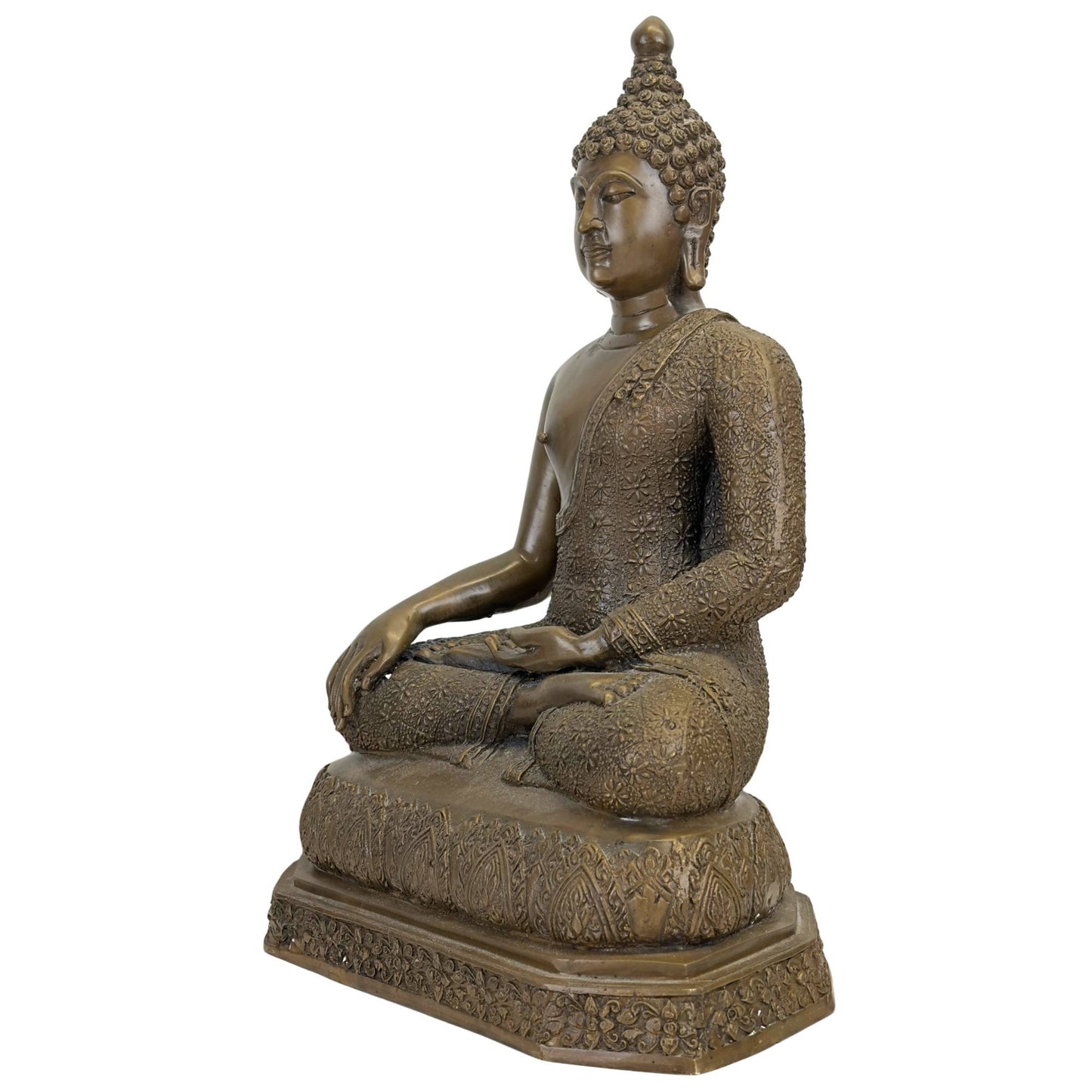 Sacrale interieurdecoratie met een monumentale bronzen Shakyamuni Boeddha