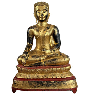 Antiek Bronzen Birmees Boeddha Beeld met Bedelnap – 24,2 kg