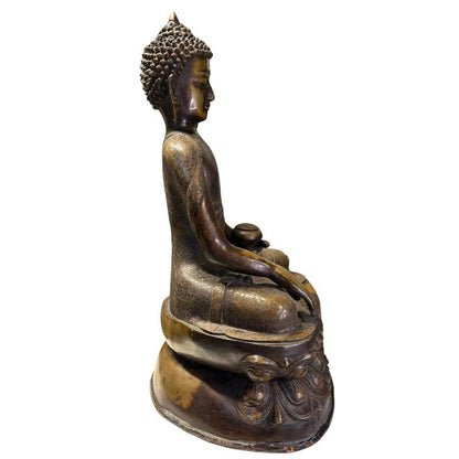Monumentale tempel Boeddha 59cm hoogte Newari vakmanschap Kathmandu vallei.