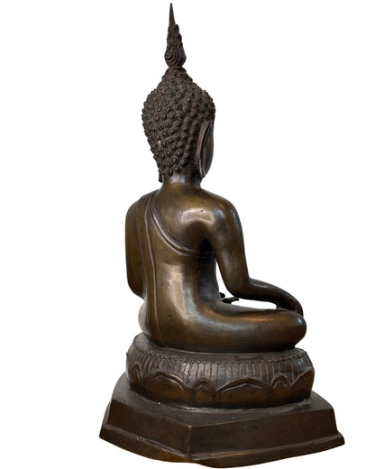 Grote bronzen boeddha thailand statement piece spiritueel