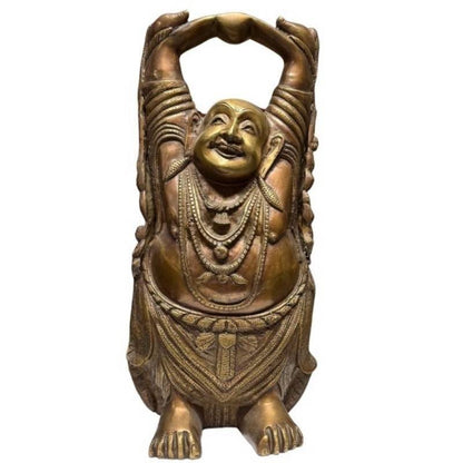 Grote bronzen Budai (Lachende Boeddha) van 46 cm hoog.