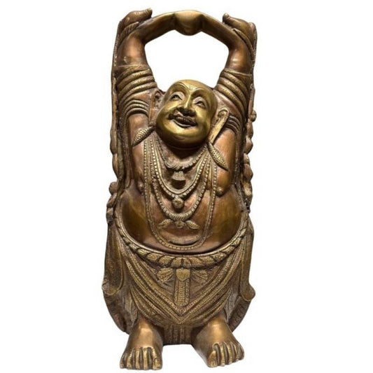 Grote bronzen Budai (Lachende Boeddha) van 46 cm hoog.