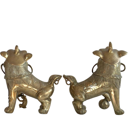 Grote bronzen Guardian Lions antiek 40cm hoog 14kg totaal