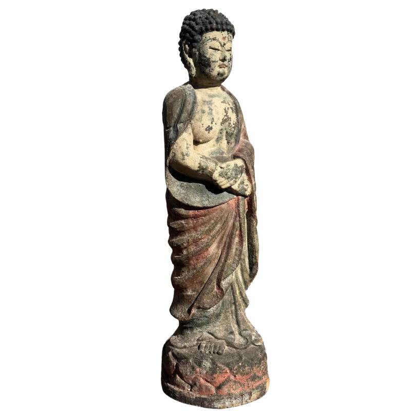 Grote houten Kwan Yin sculptuur uit China
