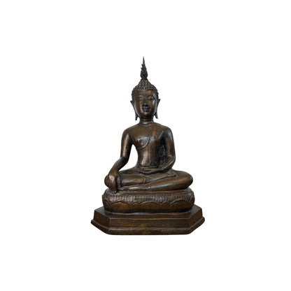 Grote Thaise bronzen boeddha 55 cm tempelbeeld rattanakosin stijl