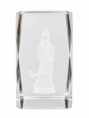 Guanyin in 3D lasergegraveerd optisch kristalglas