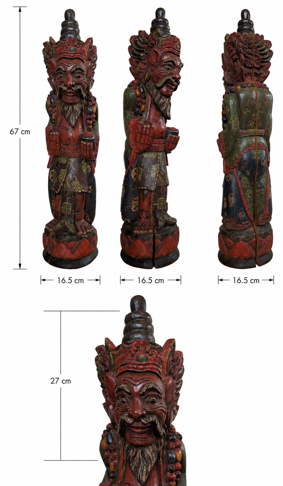 Handgestoken tempelwachter beeld (Dvarapala)
