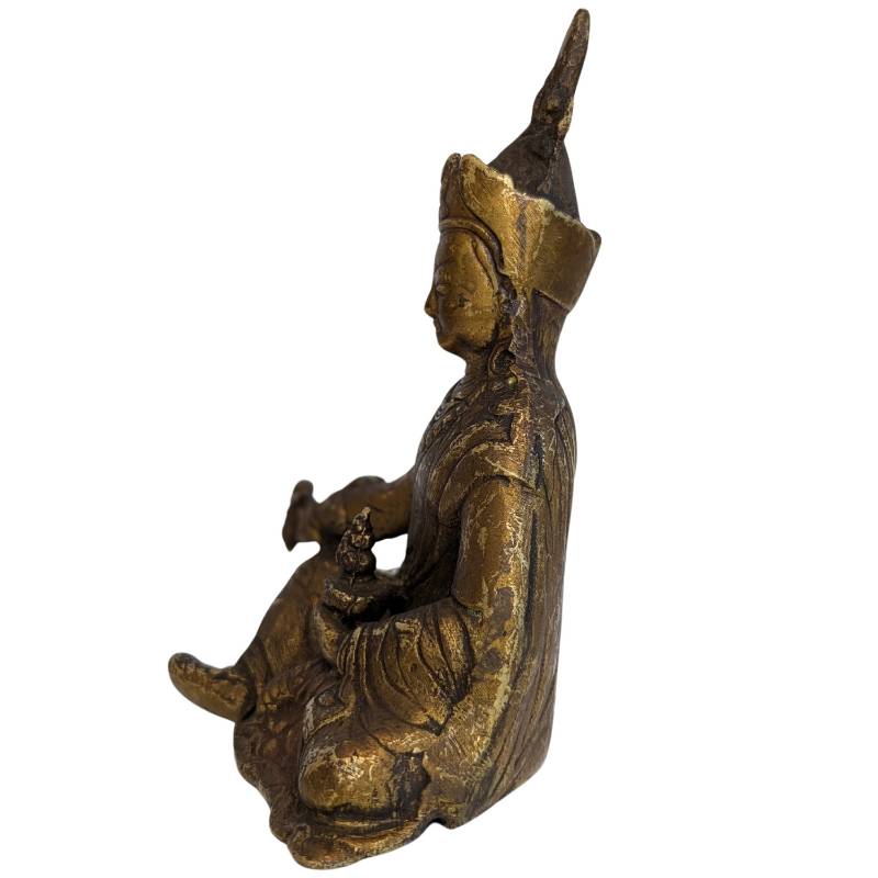 Antiek bronzen lama beeld van Guru Rinpoche