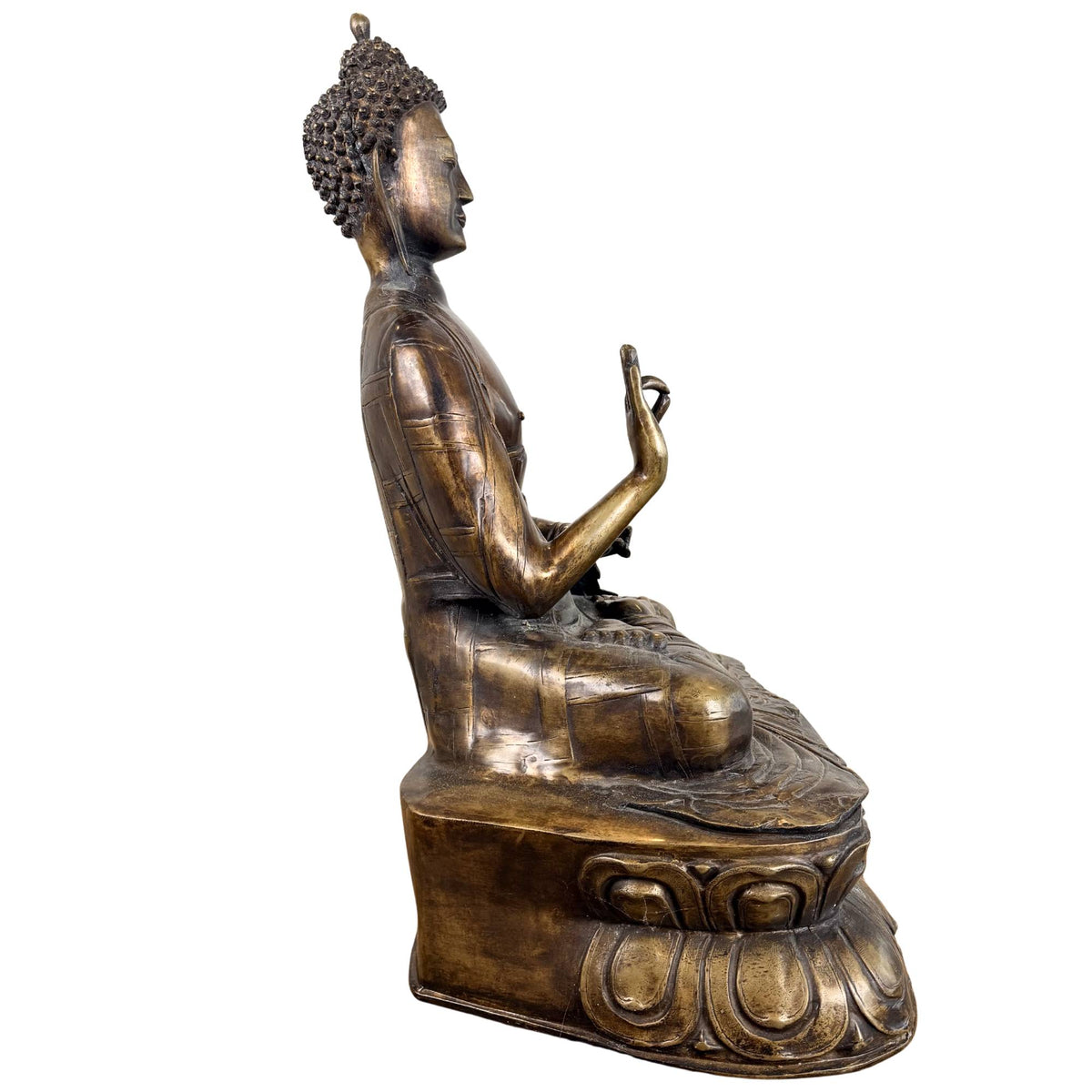Himalaya Boeddha van brons in vitarka mudra, het gebaar van onderricht en uitleg