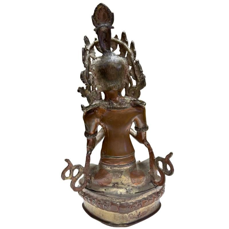 Authentiek atelierwerk van een antieke bronzen Tara uit de Himalaya