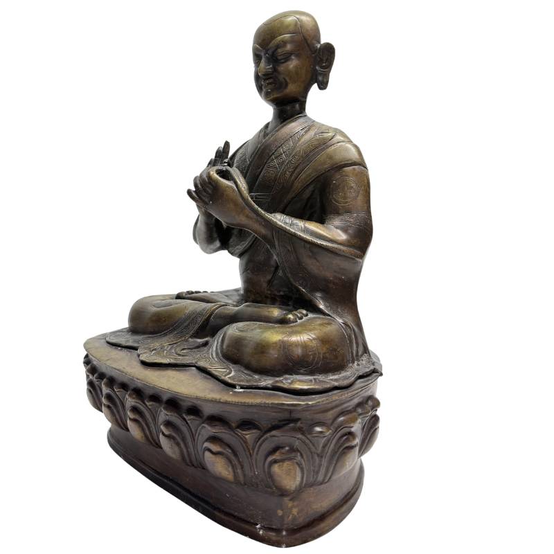 Himalaya bronzen lama beeld met authentieke uitstraling