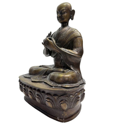 Himalaya bronzen lama beeld met authentieke uitstraling