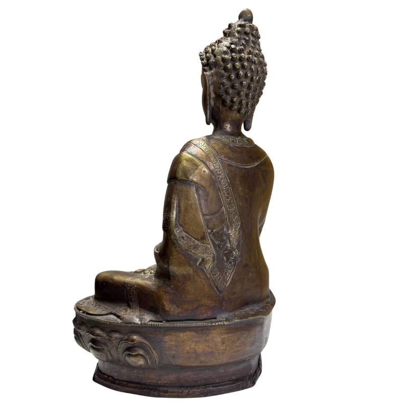 Antieke bronzen Medicijnboeddha als tijdloos interieurbeeld