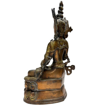 Bronzen Vajrasattva met vajra en bel in meditatieve houding