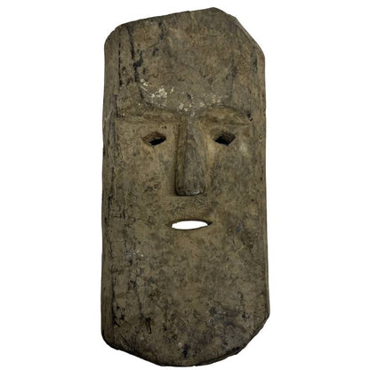 Himalayan wooden mask tibetan style folk art aged patina hand carved wood